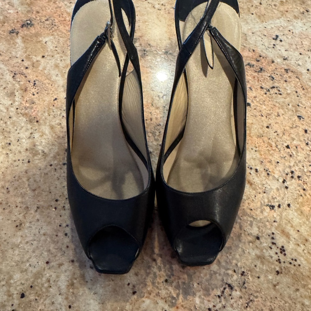 Jimmy Choo Black Peep-Toe Heels